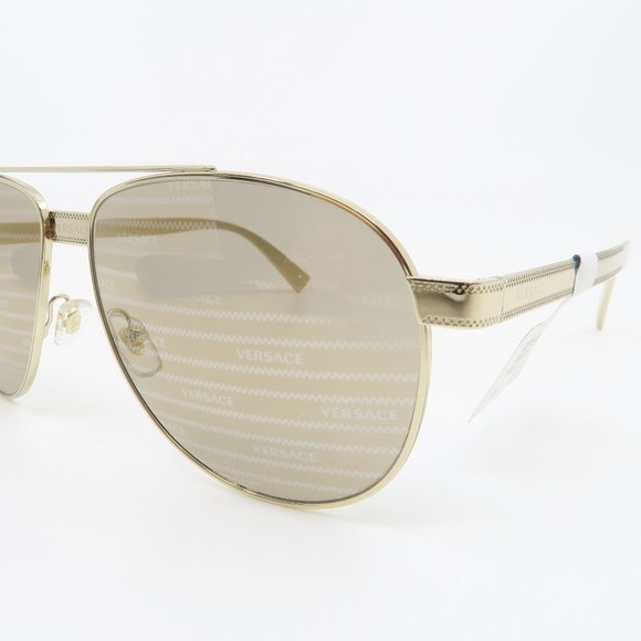 Versace Gold Aviator Logo Lens VE 2209 1252/V3 - Picture 4 of 10